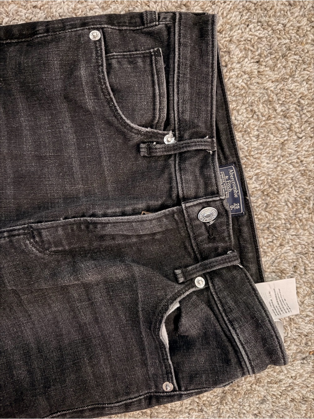 Abercrombie & Fitch Black Skinny Distressed Jeans